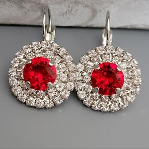 Austrian Crystal Earrings in Shiny Silver